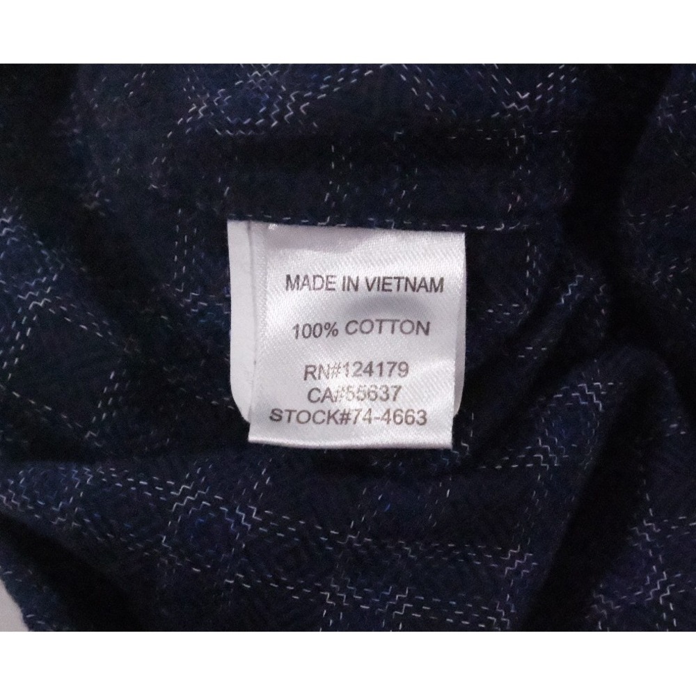 Johnston & Murphy Shirt Mens XXL Blue Plaid Button Up Long Sleeve Cotton Casual - Picture 6 of 7